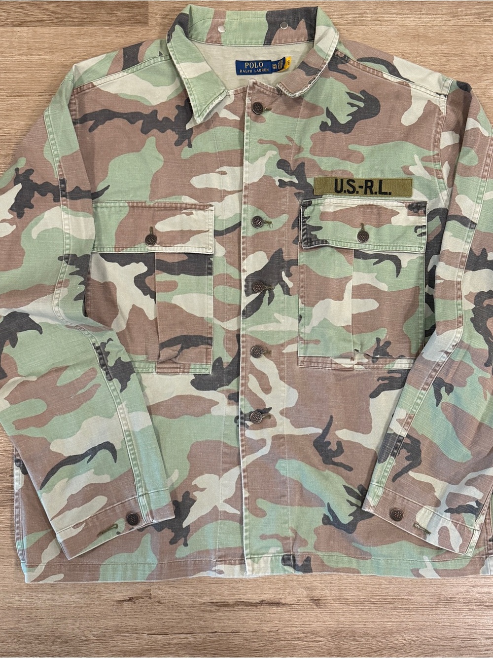 Polo Ralph Lauren Camo Military Jacket USRL Camouflage USA Men's Size XXL